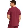 Cherokee Infinity Mens V-Neck Scrub Top Modern Fit, 3 Pockets, Rib-Knit Back Panels, Moisture-Wicking 360° Stretch – CK900A(Wine)