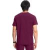 Cherokee Infinity Mens V-Neck Scrub Top Modern Fit, 3 Pockets, Rib-Knit Back Panels, Moisture-Wicking 360° Stretch – CK900A(Wine)