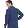 Cherokee Infinity Mens Zip Front Warm-Up Scrub Jacket, Modern Fit, 5 Pockets, Rib-Knit Panels Moisture Wicking – CK305A(Navy)