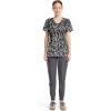 Cherokee Infinity Printed Scrub Tops for Women Round Neck, 3 Pockets, Rib-Knit Inset & Princess Seams – CK609(Big Cat)