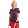 Cherokee Infinity Printed Scrub Tops for Women Round Neck, 3 Pockets, Rib-Knit Inset & Princess Seams – CK609(Digital Wavelength)