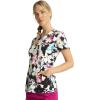 Cherokee Infinity Printed Scrub Tops for Women Round Neck, 3 Pockets, Rib-Knit Inset & Princess Seams – CK609(Inky Garden)