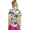 Cherokee Infinity Printed Scrub Tops for Women Round Neck, 3 Pockets, Rib-Knit Inset & Princess Seams – CK609(Inky Garden)