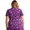Cherokee Infinity Printed Scrub Tops for Women Round Neck, 3 Pockets, Rib-Knit Inset & Princess Seams – CK609(Leopard Vibes)