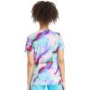 Cherokee Infinity Printed Scrub Tops for Women Round Neck, 3 Pockets, Rib-Knit Inset & Princess Seams – CK609(Painted Prism)