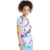 Cherokee Infinity Printed Scrub Tops for Women Round Neck, 3 Pockets, Rib-Knit Inset & Princess Seams – CK609(Painted Prism)