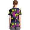Cherokee Infinity Printed Scrub Tops for Women Round Neck, 3 Pockets, Rib-Knit Inset & Princess Seams – CK609(Portal)