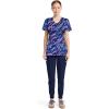 Cherokee Infinity Printed Scrub Tops for Women Round Neck, 3 Pockets, Rib-Knit Inset & Princess Seams – CK609(Staggered Marble)