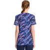 Cherokee Infinity Printed Scrub Tops for Women Round Neck, 3 Pockets, Rib-Knit Inset & Princess Seams – CK609(Staggered Marble)