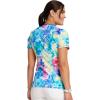 Cherokee Infinity Printed Scrub Tops for Women Round Neck, 3 Pockets, Rib-Knit Inset & Princess Seams – CK609(Tie Dye Burst)
