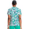 Cherokee Infinity Printed Scrub Tops for Women Round Neck, 3 Pockets, Rib-Knit Inset & Princess Seams – CK609(Tropic Texture)
