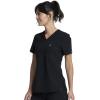 Cherokee Infinity V-Neck Nurse Scrub Top for Women with Rib-Knit Panel and Tuckable CK687A(Black)
