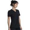 Cherokee Infinity V-Neck Nurse Scrub Top for Women with Rib-Knit Panel and Tuckable CK687A(Black)