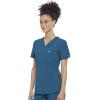 Cherokee Infinity V-Neck Nurse Scrub Top for Women with Rib-Knit Panel and Tuckable CK687A(Caribbean Blue)