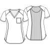 Cherokee Infinity V-Neck Nurse Scrub Top for Women with Rib-Knit Panel and Tuckable CK687A(Ciel)