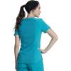 Cherokee Infinity V-Neck Nurse Scrub Top for Women with Rib-Knit Panel and Tuckable CK687A(Teal Blue)