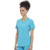 Cherokee Infinity V-Neck Nurse Scrub Top for Women with Rib-Knit Panel and Tuckable CK687A(Teal Blue)