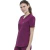 Cherokee Infinity V-Neck Nurse Scrub Top for Women with Rib-Knit Panel and Tuckable CK687A(Wine)