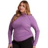 Cherokee Infinity Women’s Long Sleeve T-Shirt Mock Neck Underscrub Knit with Center Back Length of 24 1/2″ – CK767(Bright Violet / Tonal Violet)