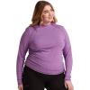 Cherokee Infinity Women’s Long Sleeve T-Shirt Mock Neck Underscrub Knit with Center Back Length of 24 1/2″ – CK767(Bright Violet / Tonal Violet)