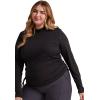 Cherokee Infinity Women’s Long Sleeve T-Shirt Mock Neck Underscrub Knit with Center Back Length of 24 1/2″ – CK767(Pewter / Black)