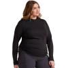 Cherokee Infinity Women’s Long Sleeve T-Shirt Mock Neck Underscrub Knit with Center Back Length of 24 1/2″ – CK767(Pewter / Black)