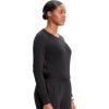 Cherokee Infinity Womens Long Sleeve Underscrub Top, Round Neck, Thumbholes, Moisture-Wicking 360° Stretch – IN640(Black)