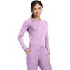 Cherokee Infinity Womens Long Sleeve Underscrub Top, Round Neck, Thumbholes, Moisture-Wicking 360° Stretch – IN640(Livewire Lilac)