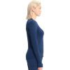 Cherokee Infinity Womens Long Sleeve Underscrub Top, Round Neck, Thumbholes, Moisture-Wicking 360° Stretch – IN640(Navy)