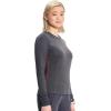 Cherokee Infinity Womens Long Sleeve Underscrub Top, Round Neck, Thumbholes, Moisture-Wicking 360° Stretch – IN640(Pewter)