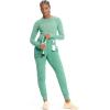 Cherokee Infinity Womens Long Sleeve Underscrub Top, Thumbhole Cuffs, Moisture Wicking, 360 Stretch Fabric Undertee – IN641(Matcha Latte)