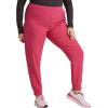 Cherokee Infinity Womens Mid Rise Jogger Scrub Pants Rib-Knit Waist, 6 Pockets, 360° Stretch Moisture-Wicking – CK080A(Carmine Pink)