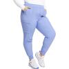 Cherokee Infinity Womens Mid Rise Jogger Scrub Pants Rib-Knit Waist, 6 Pockets, 360° Stretch Moisture-Wicking – CK080A(Ciel)