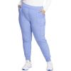 Cherokee Infinity Womens Mid Rise Jogger Scrub Pants Rib-Knit Waist, 6 Pockets, 360° Stretch Moisture-Wicking – CK080A(Ciel)