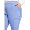 Cherokee Infinity Womens Mid Rise Jogger Scrub Pants Rib-Knit Waist, 6 Pockets, 360° Stretch Moisture-Wicking – CK080A(Ciel)