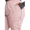 Cherokee Infinity Womens Mid Rise Jogger Scrub Pants Rib-Knit Waist, 6 Pockets, 360° Stretch Moisture-Wicking – CK080A(Frosted Rose Heather)