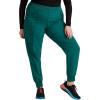 Cherokee Infinity Womens Mid Rise Jogger Scrub Pants Rib-Knit Waist, 6 Pockets, 360° Stretch Moisture-Wicking – CK080A(Hunter Green)