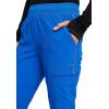 Cherokee Infinity Womens Mid Rise Jogger Scrub Pants Rib-Knit Waist, 6 Pockets, 360° Stretch Moisture-Wicking – CK080A(Royal)