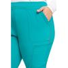 Cherokee Infinity Womens Mid Rise Jogger Scrub Pants Rib-Knit Waist, 6 Pockets, 360° Stretch Moisture-Wicking – CK080A(Teal Blue)