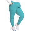 Cherokee Infinity Womens Mid Rise Jogger Scrub Pants Rib-Knit Waist, 6 Pockets, 360° Stretch Moisture-Wicking – CK080A(Teal Blue)