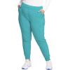 Cherokee Infinity Womens Mid Rise Jogger Scrub Pants Rib-Knit Waist, 6 Pockets, 360° Stretch Moisture-Wicking – CK080A(Teal Blue)