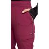 Cherokee Infinity Womens Mid Rise Jogger Scrub Pants Rib-Knit Waist, 6 Pockets, 360° Stretch Moisture-Wicking – CK080A(Wine)
