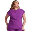 Cherokee Infinity Womens Mock Neck Scrub Top, 4 Pockets, Dolman Sleeves, Rib-Knit Back Panel Stylish Medical Top – CK742A(Bright Violet)
