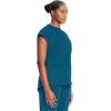 Cherokee Infinity Womens Mock Neck Scrub Top, 4 Pockets, Dolman Sleeves, Rib-Knit Back Panel Stylish Medical Top – CK742A(Caribbean Blue)