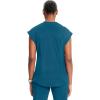Cherokee Infinity Womens Mock Neck Scrub Top, 4 Pockets, Dolman Sleeves, Rib-Knit Back Panel Stylish Medical Top – CK742A(Caribbean Blue)