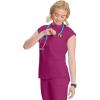 Cherokee Infinity Womens Mock Neck Scrub Top, 4 Pockets, Dolman Sleeves, Rib-Knit Back Panel Stylish Medical Top – CK742A(Future Fuchsia)