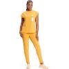 Cherokee Infinity Womens Mock Neck Scrub Top, 4 Pockets, Dolman Sleeves, Rib-Knit Back Panel Stylish Medical Top – CK742A(Gold Rush)
