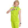 Cherokee Infinity Womens Mock Neck Scrub Top, 4 Pockets, Dolman Sleeves, Rib-Knit Back Panel Stylish Medical Top – CK742A(Lime Time)