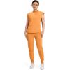 Cherokee Infinity Womens Mock Neck Scrub Top, 4 Pockets, Dolman Sleeves, Rib-Knit Back Panel Stylish Medical Top – CK742A(Orange Sunrise)