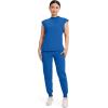 Cherokee Infinity Womens Mock Neck Scrub Top, 4 Pockets, Dolman Sleeves, Rib-Knit Back Panel Stylish Medical Top – CK742A(Royal)
